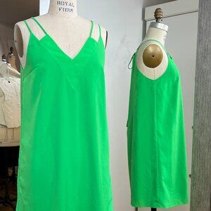 Ce-Ce by Cynthia Steffe, Green V-Neck Front and Back Neckline V-Neck A-Line Knee